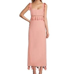 Antonio Melani pink cici tassel linen maxi dress